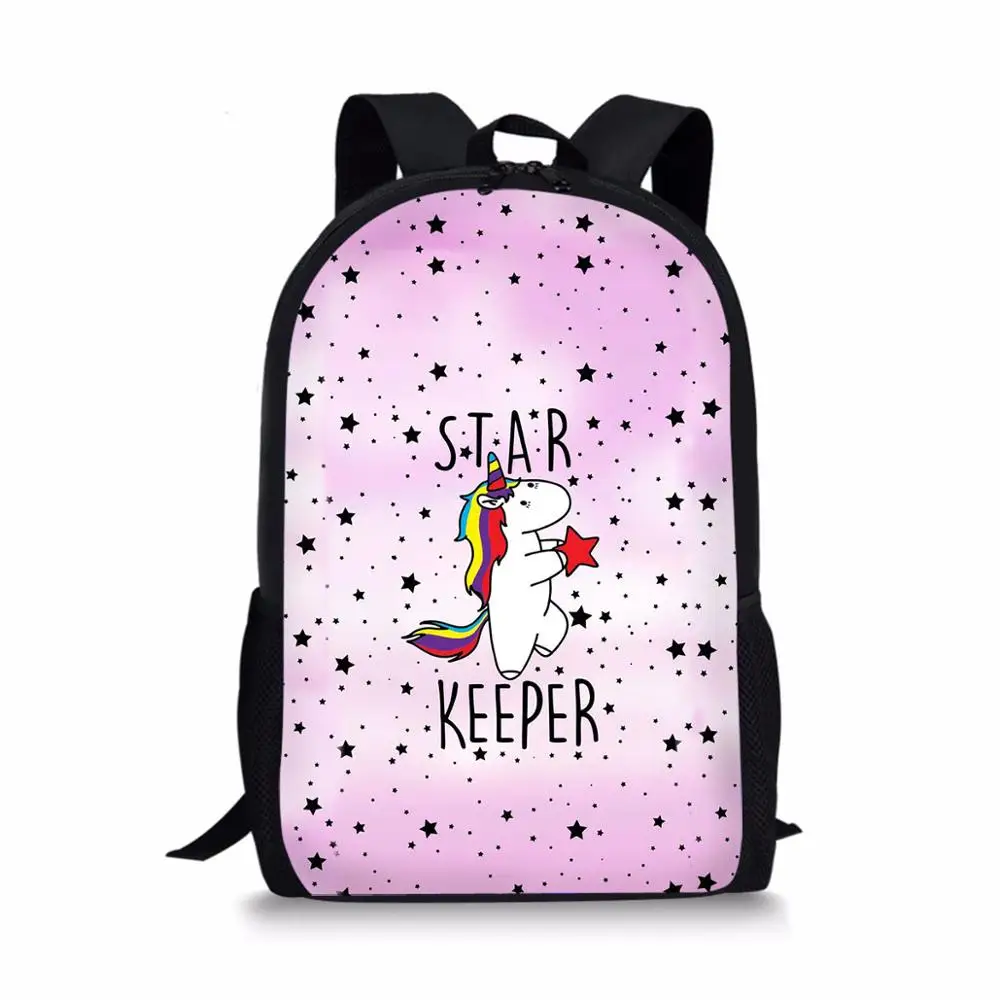 THIKIN 3 шт./компл. Kawaii Радуга Единорог печати школьные сумки для детей Карандаш Чехол для девочек большой Ёмкость книжные сумки через плечо сумка-портфель - Цвет: 5