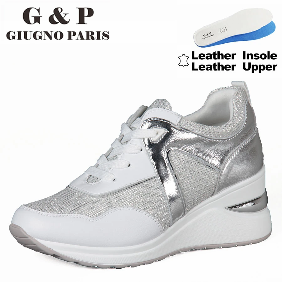 

Leather upper and insole women shoes wedge snakers comfortable and lightweight with standard European size