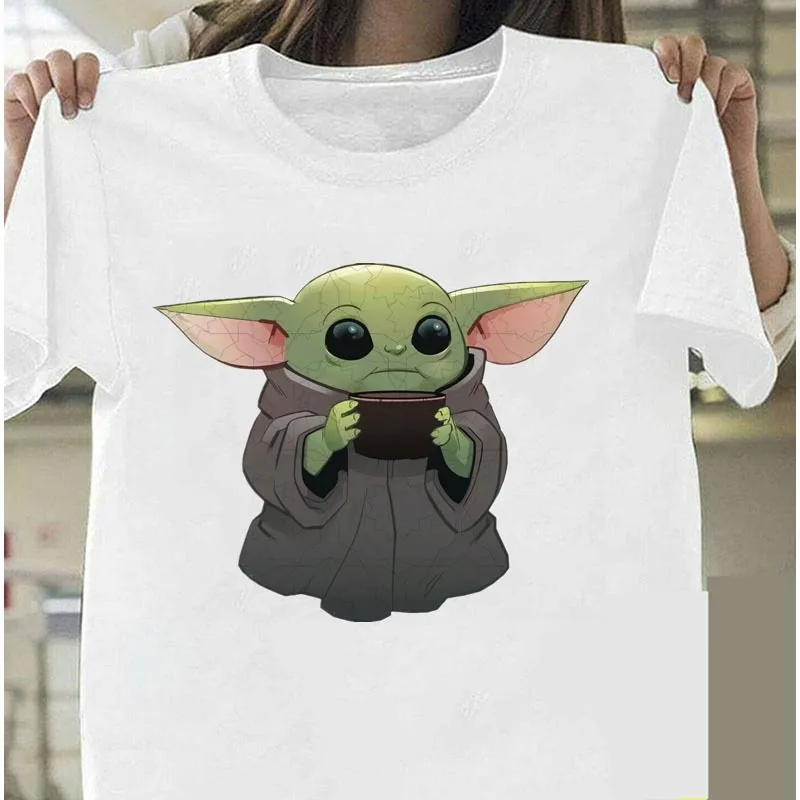 Детская футболка Yoda Mandalorian Space Мужская унисекс Cute хип хоп топы футболки с