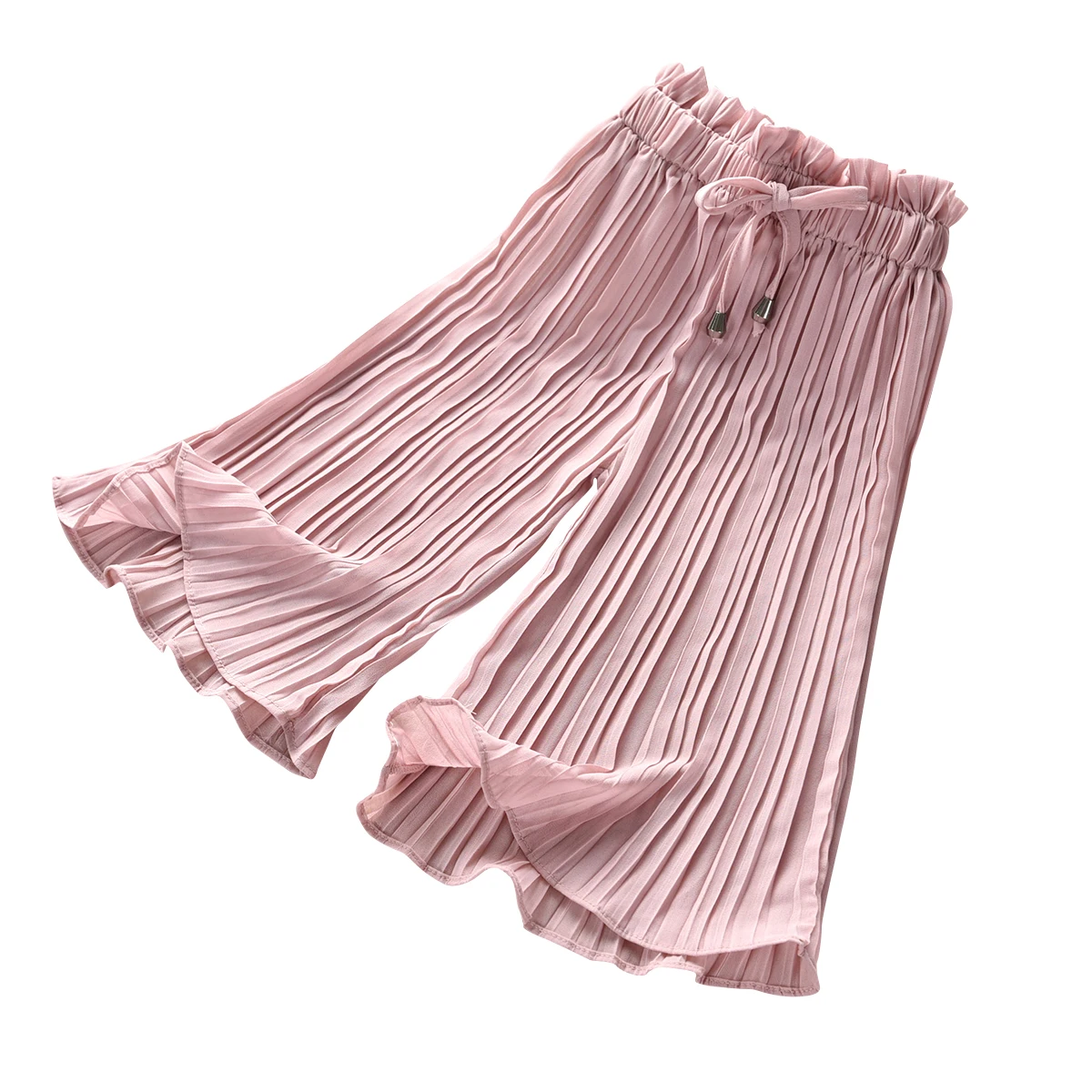 Брюки для девочек с широкими штанинами летние детские однотонные Свободные