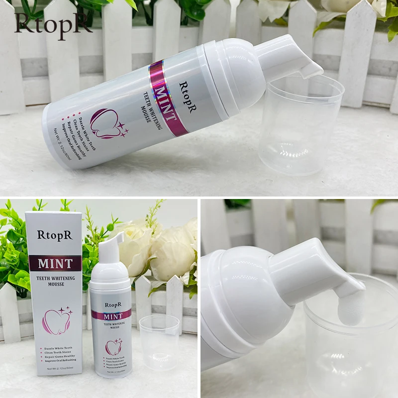 

RtopR Teeth Cleansing Whitening Mousse Removes Stains Teeth Whitening Oral Hygiene Mousse Toothpaste Whitening and Staining 60ml