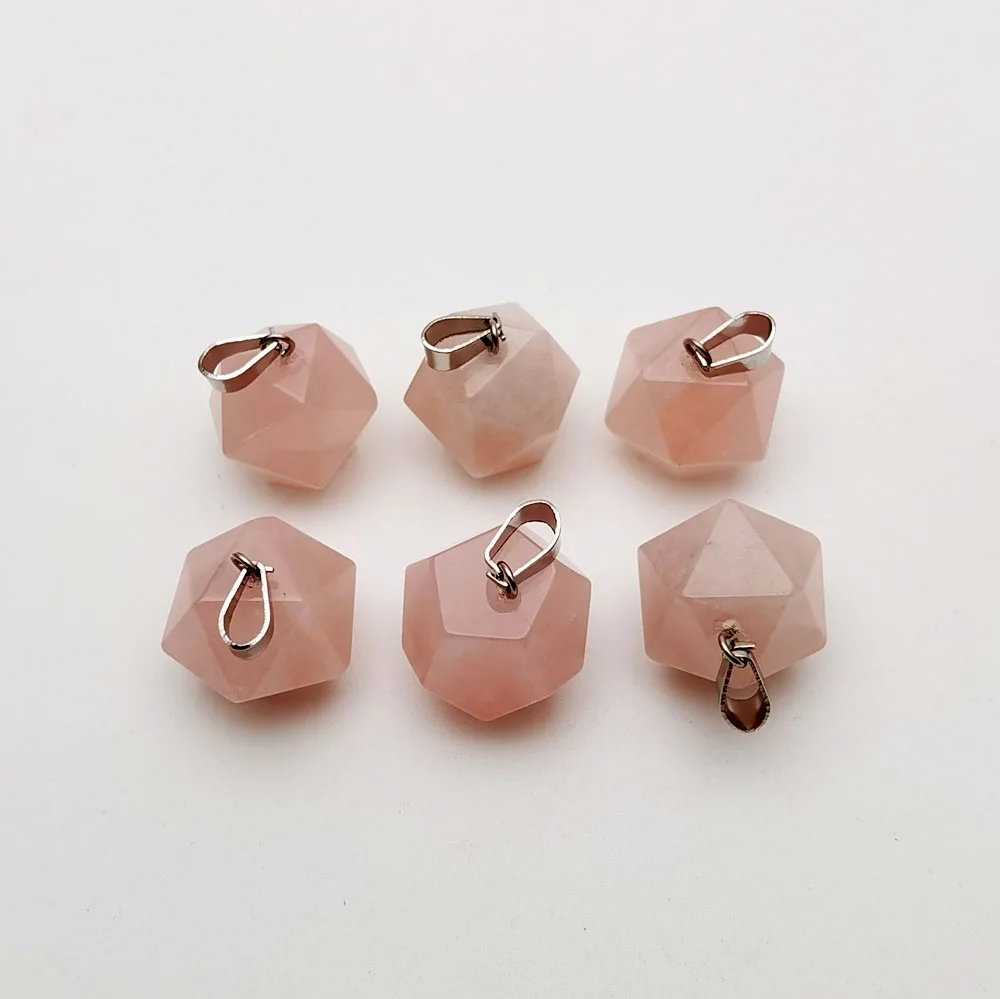 

Irregular Roses Quartz Cutting surface natural stone pendant Necklace for Jewelry making fashion accessories 6pcs Free shipping