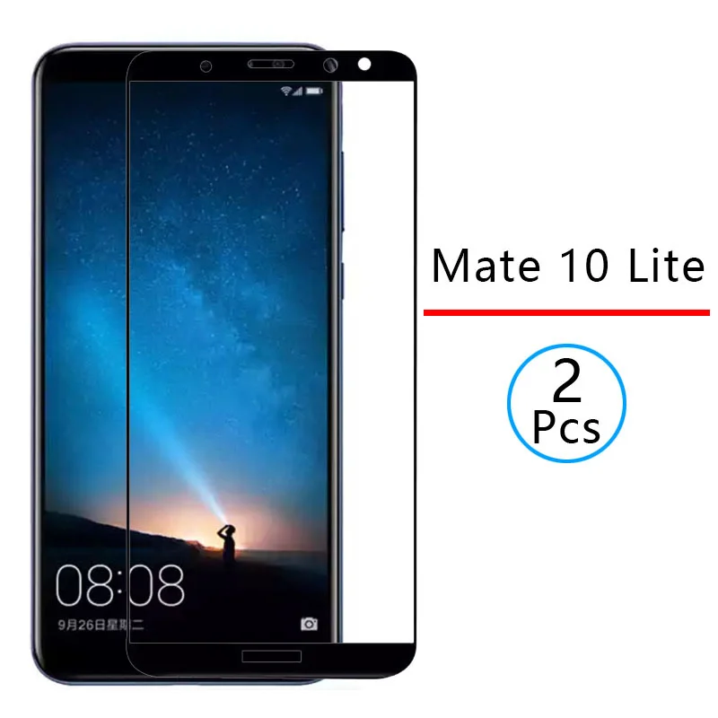 

2 шт., Защитное стекло для Huawei Mate 10 Lite, закаленное стекло, защита экрана, полное покрытие, защитная пленка, сделано из матового 10 Light 5,9