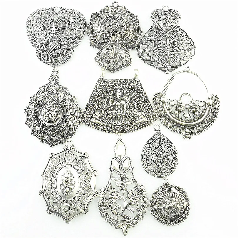 2 шт./лот богемная филигранная подвеска в форме цветка листьев религия Будда