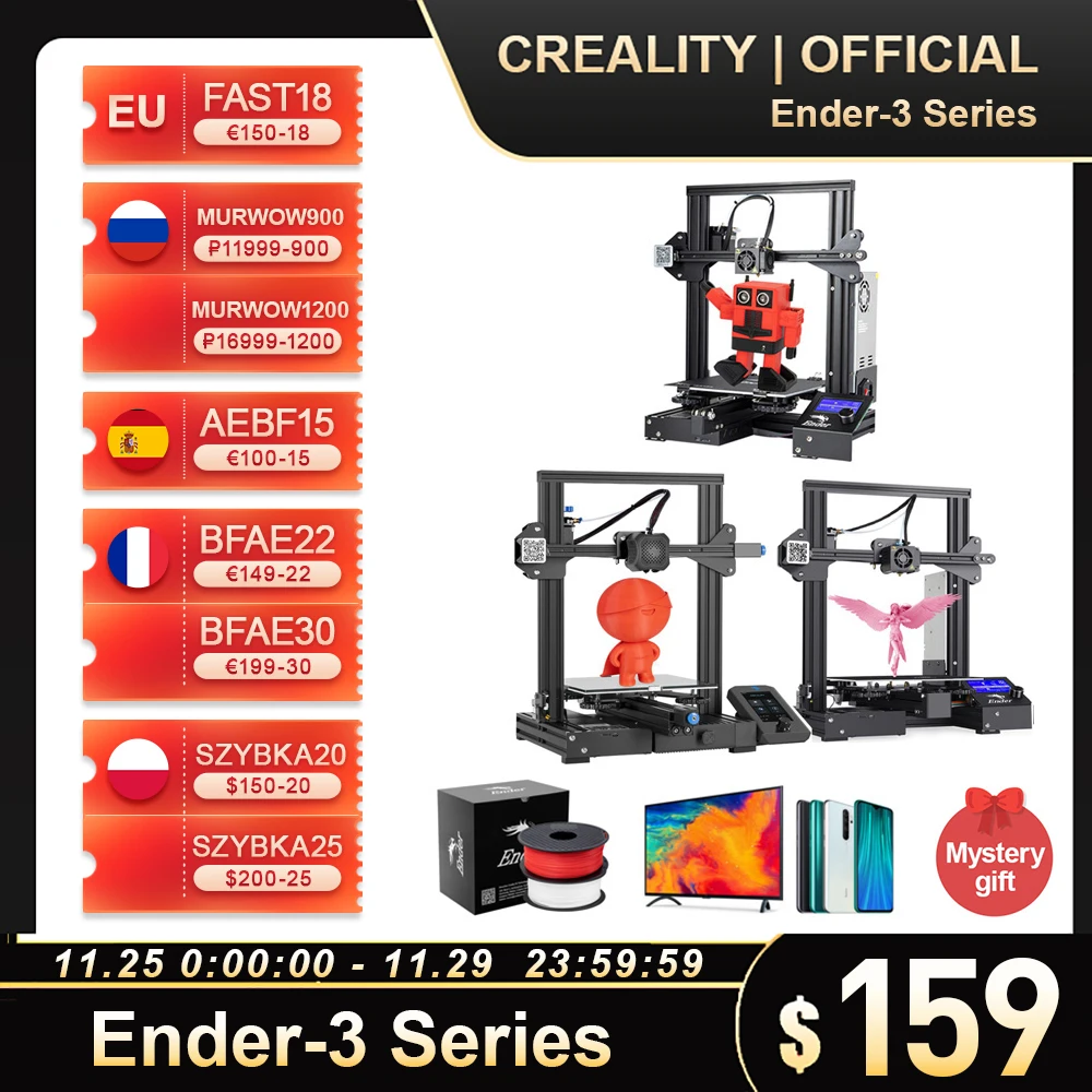 

CREALITY 3D Printer Ender-3/Ender-3pro/Ender-3 V2 3d принтер Mainboard silent TMC2208 Stepper Drivers DIY Kit FDM Impresora 3d