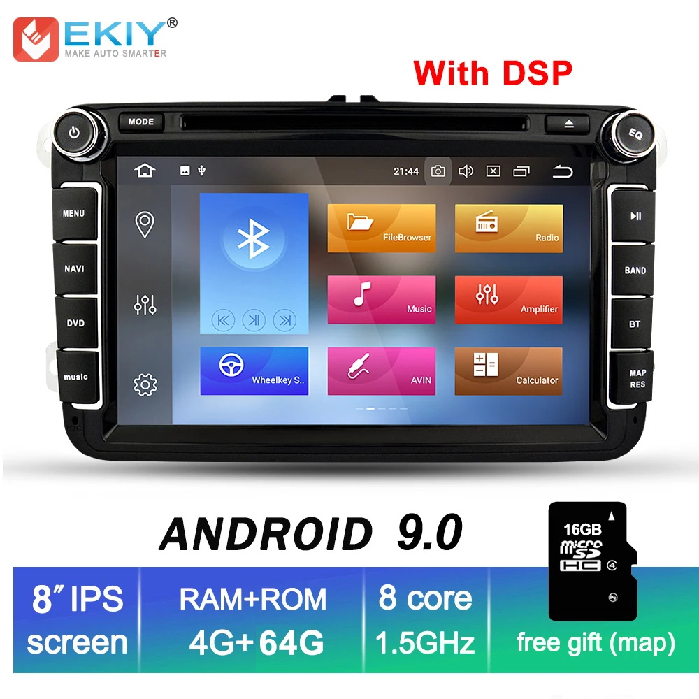 Мультимедийный плеер EKIY 8 &quotIPS DSP 4G 64G 2Din Android 9 0 для VW POLO PASSAT b6 Golf 5 Skoda Octavia SEAT LEON