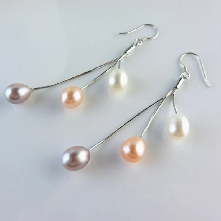 100% 925 пробы серебряные серьги с кисточками длинные из натурального пресноводного