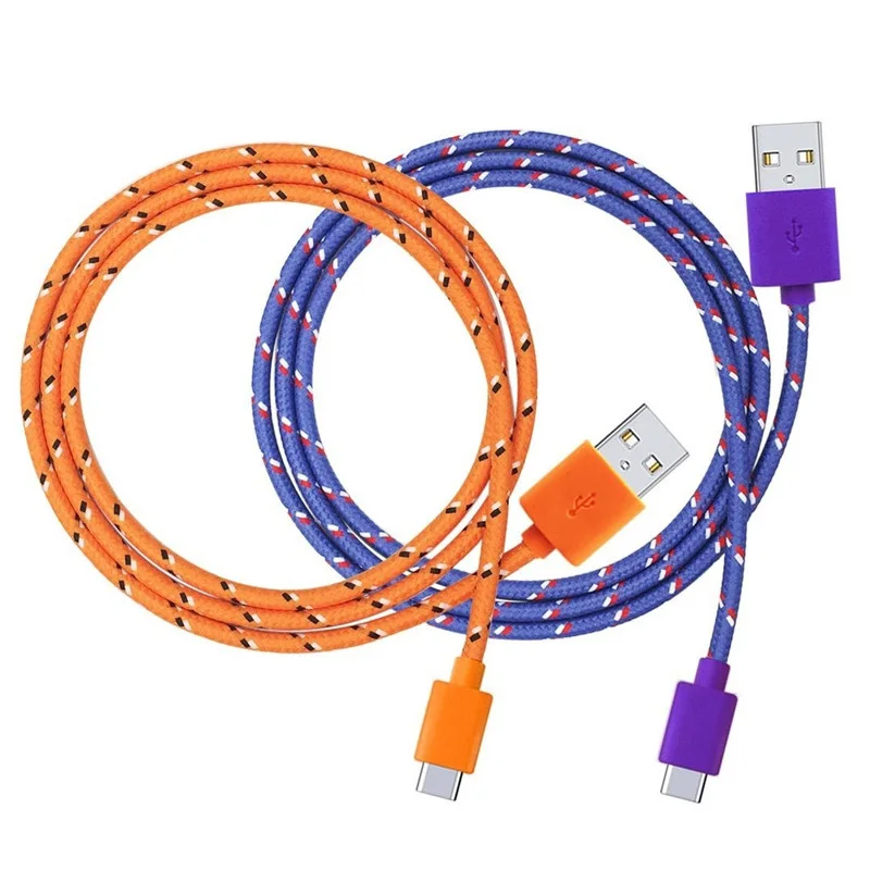 Кабель USB Type C 1 м 2 3 для синхронизации данных с нейлоновой оплеткой Type-c быстрой