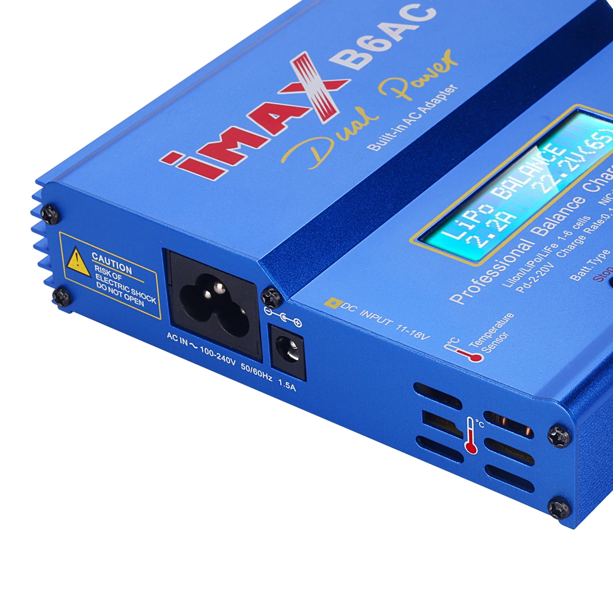 HTRC iMAX B6 AC 80 Вт B6AC RC зарядное устройство 6A двухканальный баланс зарядное устройство Li-Ion Nimh Nicd Lipo батарея цифровой ЖК-экран Dis зарядное устройство