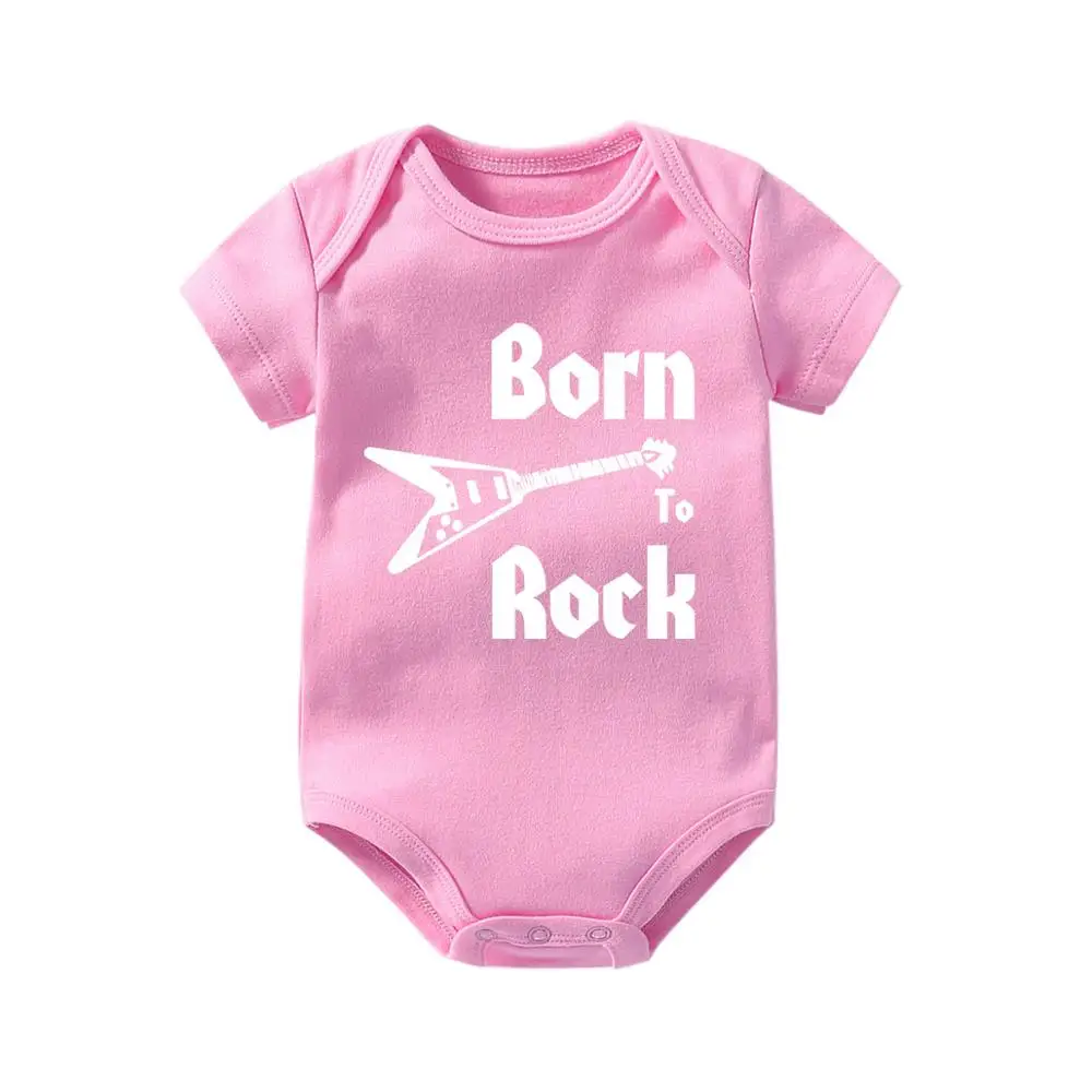 Боди с короткими рукавами YSCULBUTOL Born to Rock Band Guitar Rockstar Baby| |