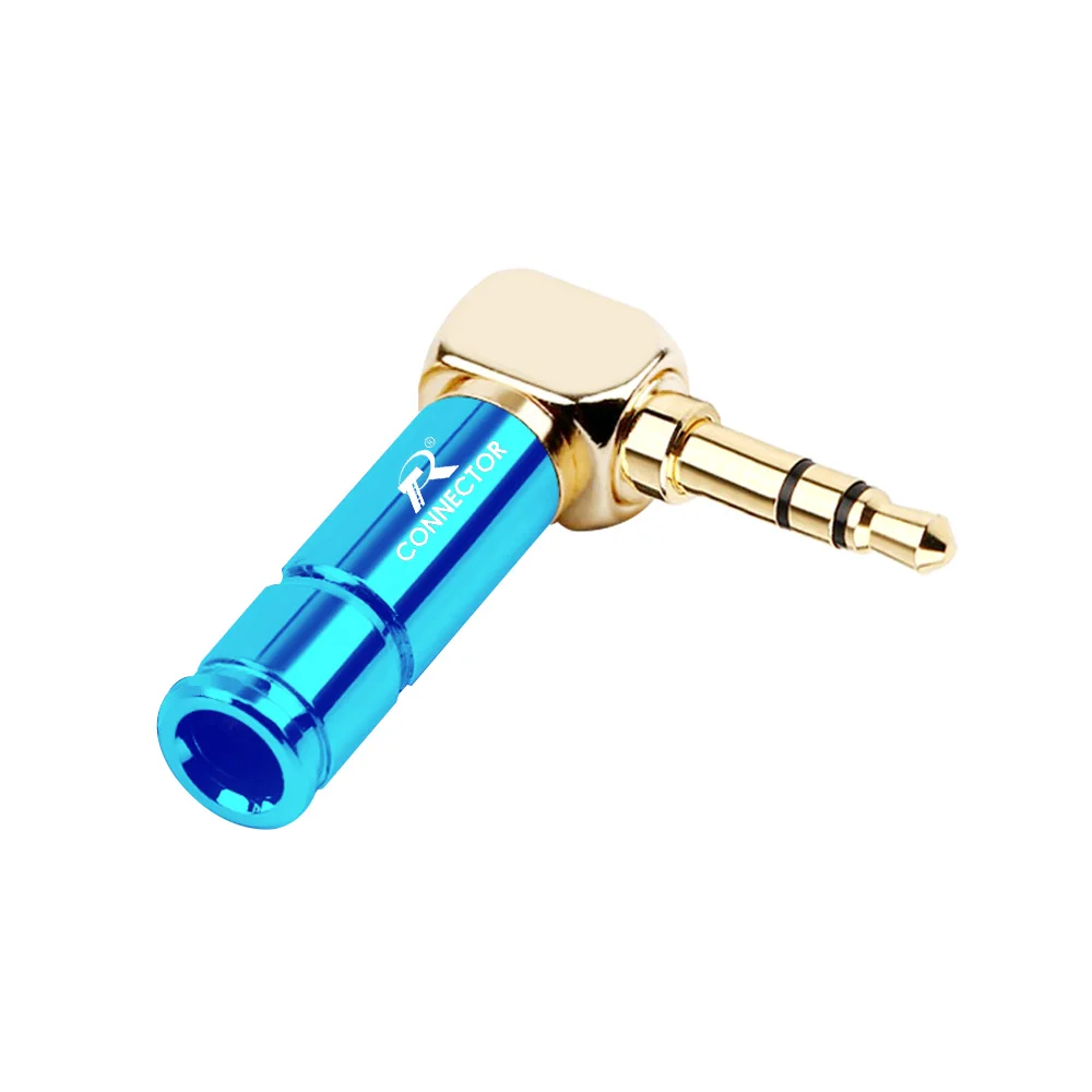 Jack 3.5mm Right Angle Earphone plug 3Pole Gold-plated Wire Connector Fit for 6mm Cable DIY Play 100pcs | Обустройство дома