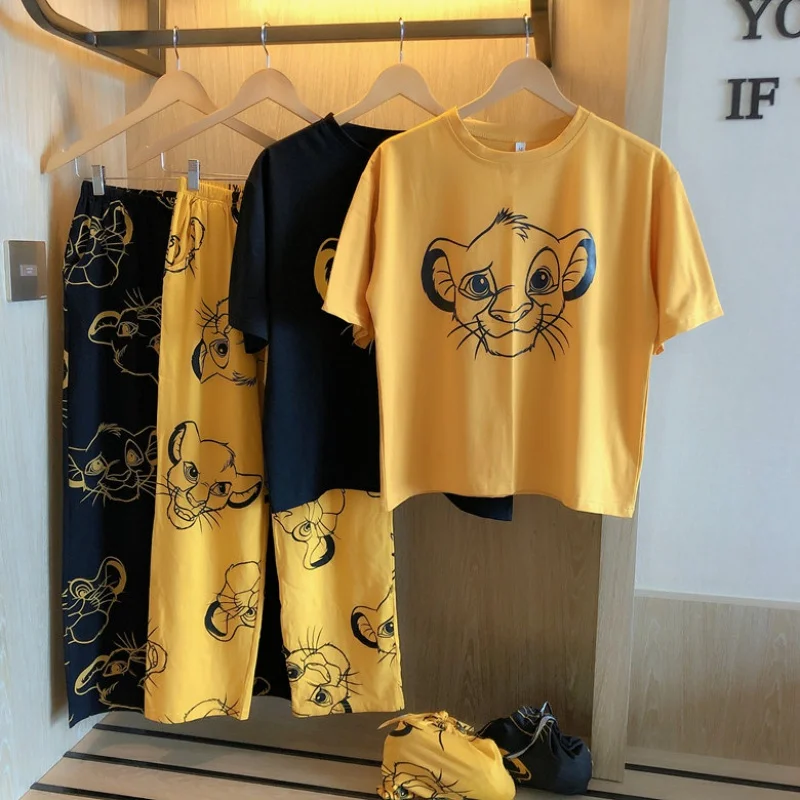 

Plus Size Disney Anime The Lion King Simba Cool Summer Sets Womens Outfits Loungewear Winnie the Pooh Nightwear Pyjama Ensembles