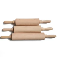wooden rolling pin with handles 17 52024cm classic smooth dough scraper kitchen utensil for pie crust cookie kitchen tool