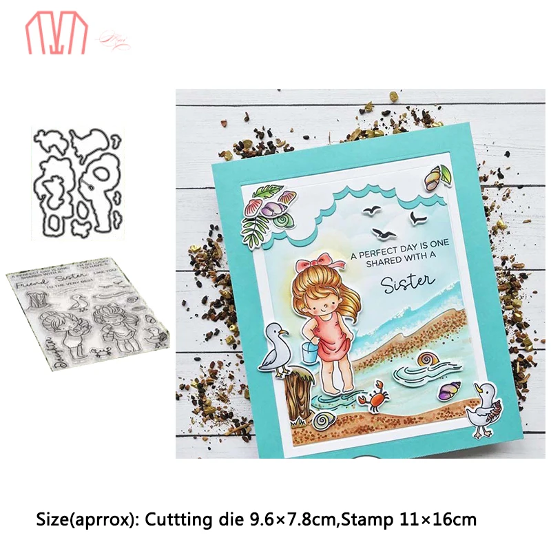 Штамп для девичьей пляжной резки Mai металлические трафареты штамп скрапбукинга