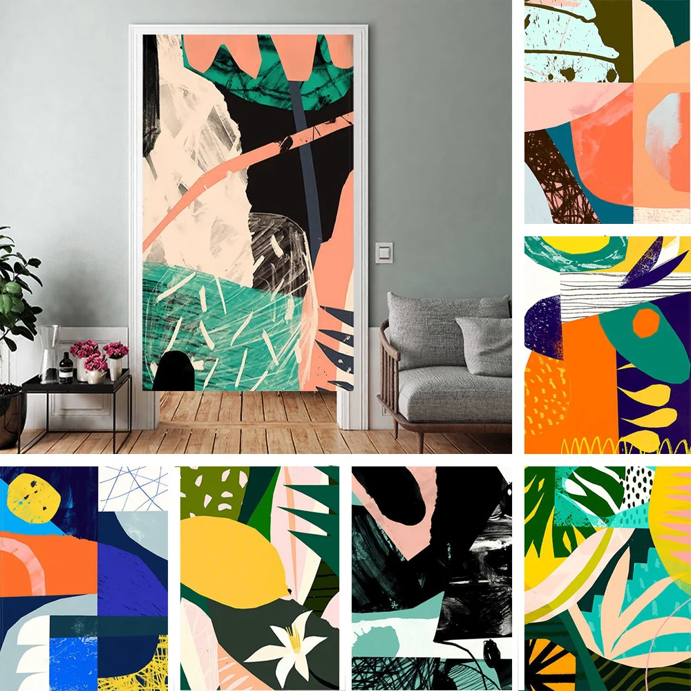 Японские дверные занавески цветные абстрактные геометрические впечатления для