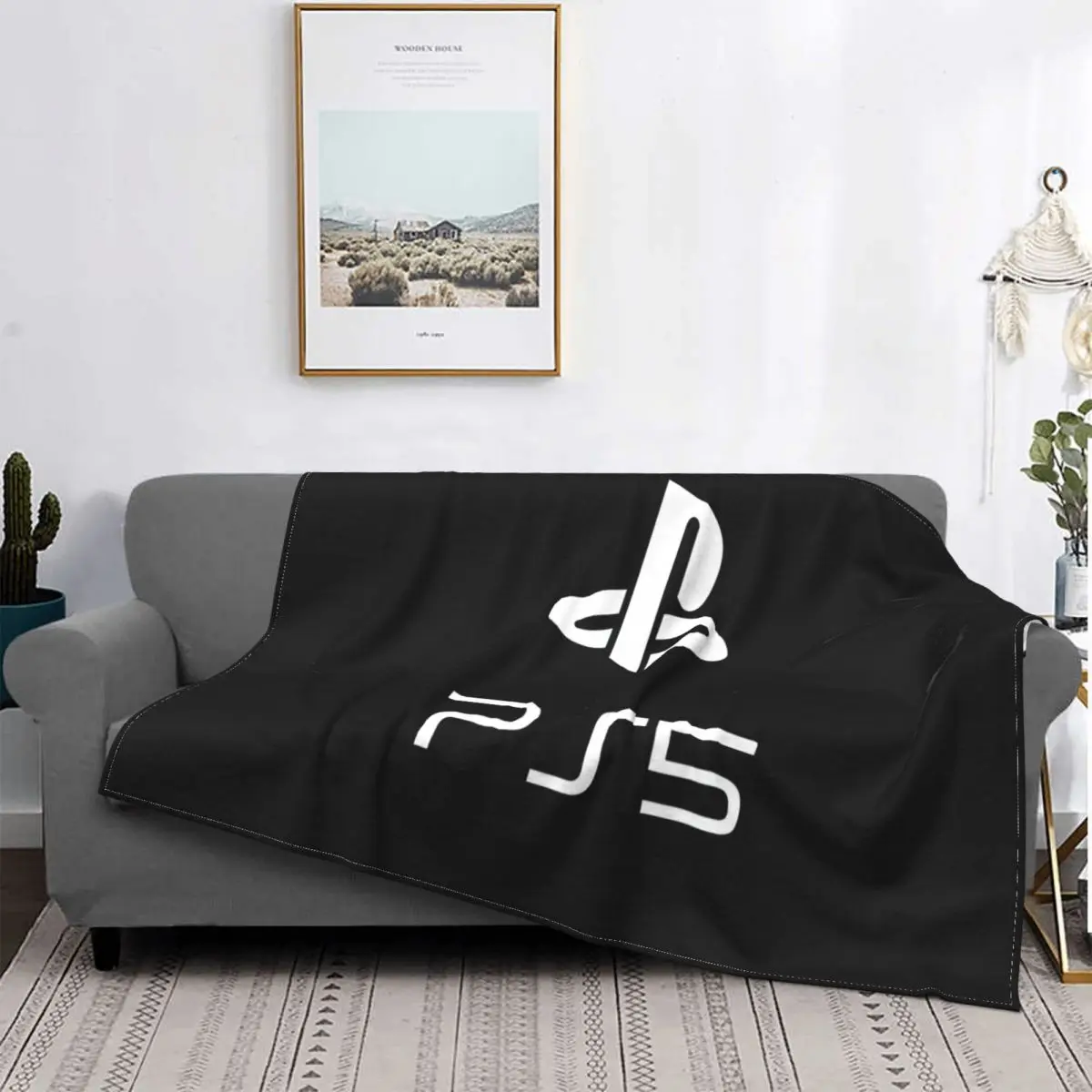 

Playstation-colcha a quadros para cama, manta de пикник, 1624, Ps5