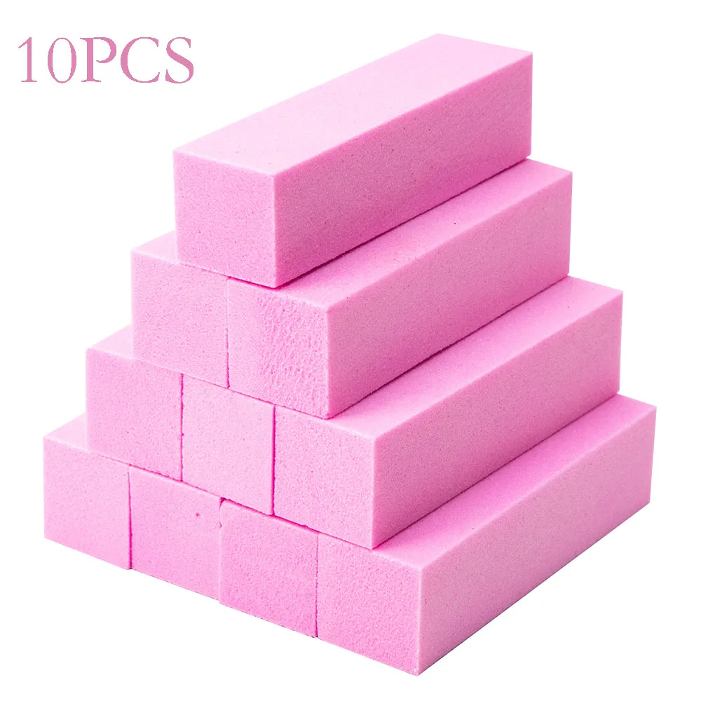 10pcs set 7 1/5/10 шт розовый Форма ногтей Полировщики для ногтей шлифовальная пилка для ногтей cо шлифовальными буферными резцами, блок для ногтей Маникюр Педикюр шлифовальный буфер полоски для ногтей, для маникюра - Цвет: 10pcs set 7