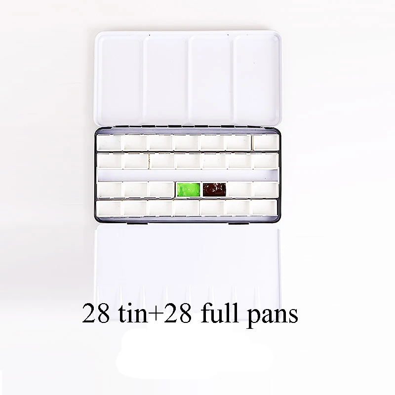 

Empty Metal Watercolor Paints Tin Box Palette Painting Storage Box with Full Pans or Half Pans Art Supplies