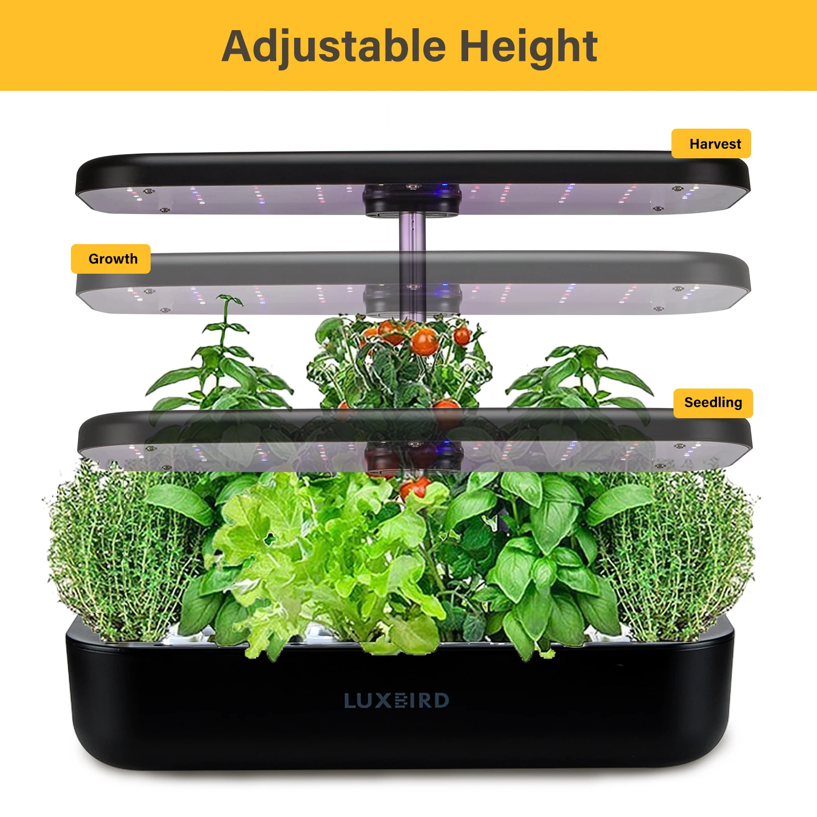 

Inkbird 2 Grow Modes Hydroponics Growing System Full Spectrum LED Grow Lights Supports 12 Plant Pots One Time for Indoor Plant