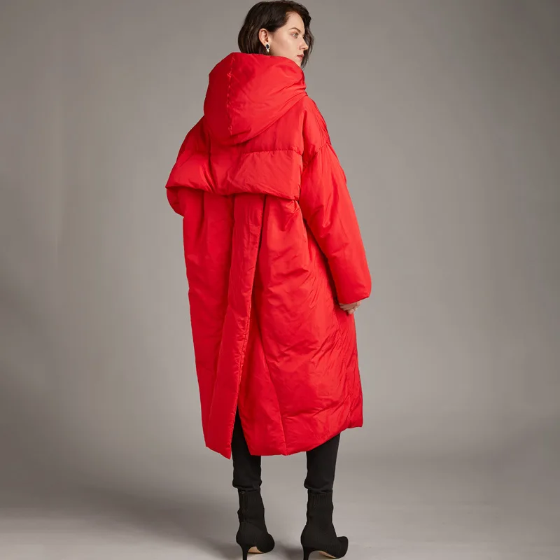 

2022 Vintage 7XL 1 90 Duck White Down Jackets Puffer Coats Parka Hooded Warm Clothing Loose Winter Women Coat Female A5F