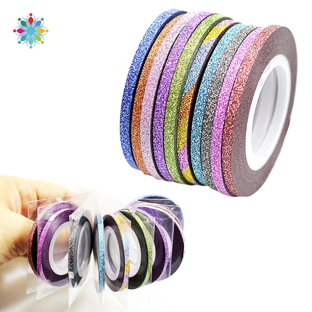 2 мм Лазерная Лента в полоску для нейл арта с блестящим порошком наклейки ногтей