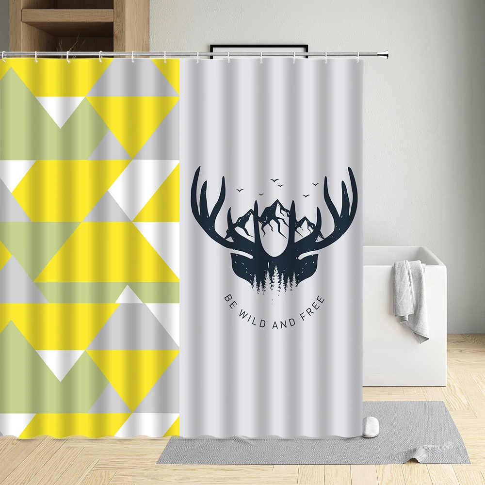 

Современные минималистичные сращивающиеся шторы для ванной комнаты, креативные геометрические полосатые декоративные шторы для ванной ко...