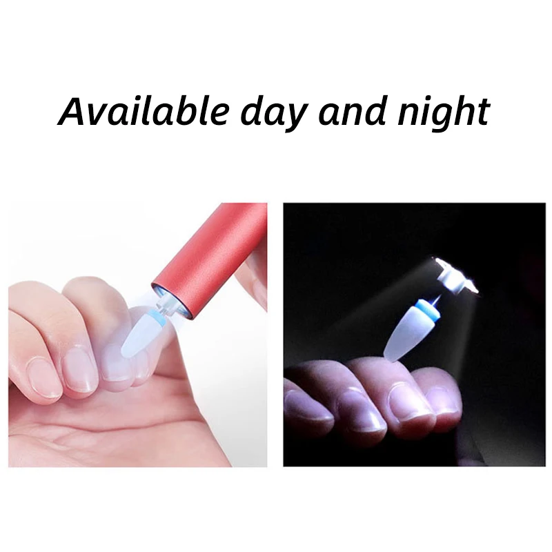 Портативная электрическая дрель для ногтей со светодиодом машинка маникюра