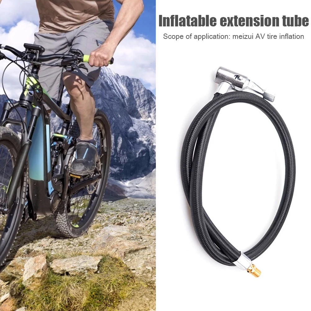 Motorcycle Bike Tyre Inflator Hose Quick Connection Nozzle MTB Inflatable Air Pump Extension Tube Adapter | Спорт и развлечения