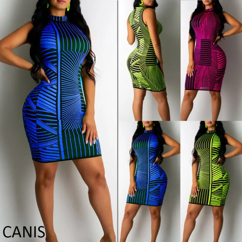 Женское Сетчатое мини платье в полоску с принтом мода 2019 новое осеннее