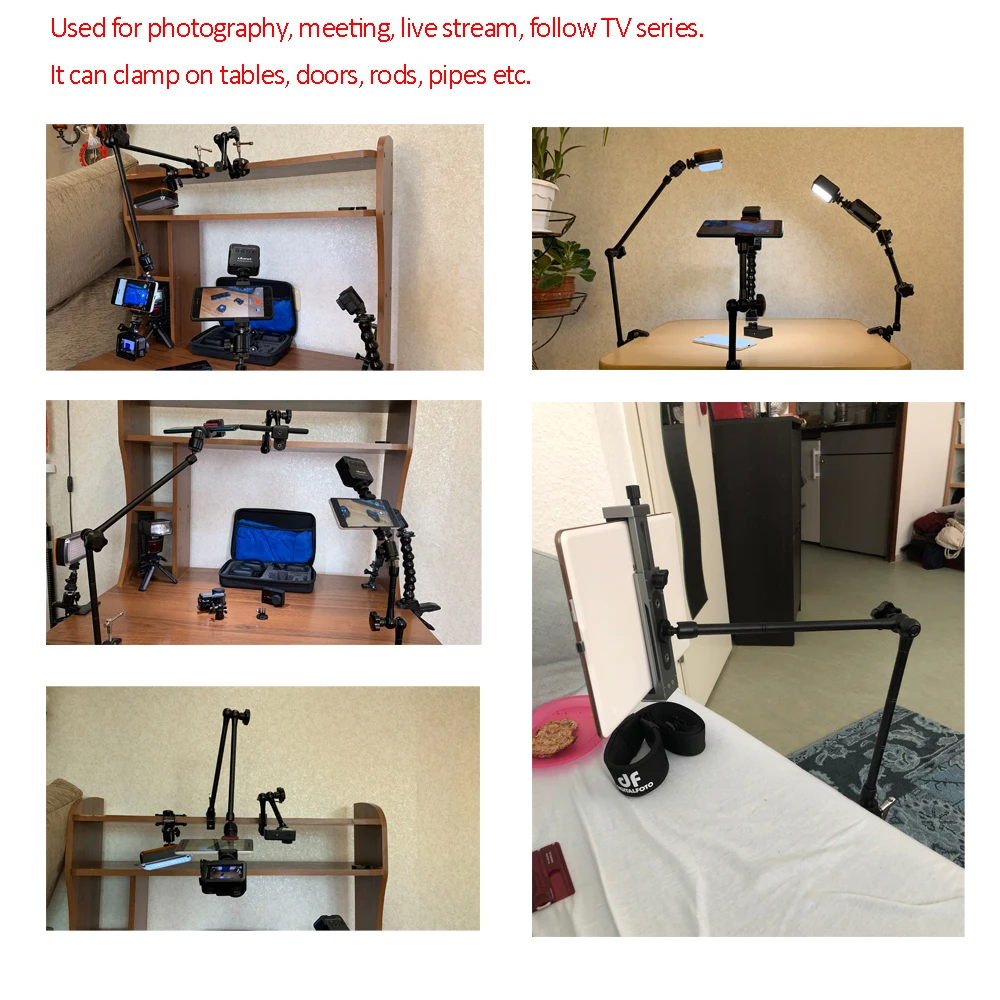 

20'' Articulated Camera Magic Arm Super Clamp For Canon Nikon Sony Monitor Mic Flash Bracket Lighting Stand Phgraphy Accessories