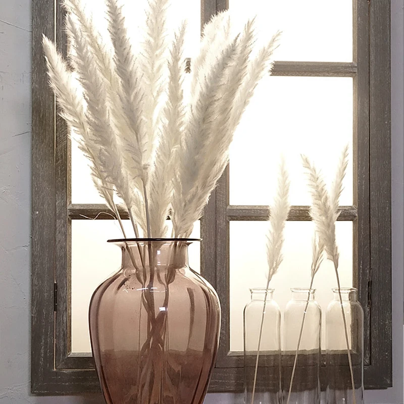 

7pcs / Lot Natural Reed Dried Flowers Pampas Grass DIY Handmade Valentine'S Day Wedding Party Home Decoration Bouquet Flower