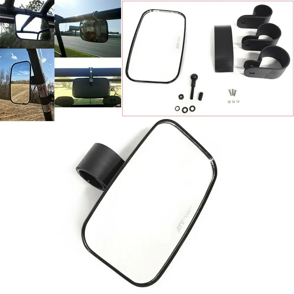

Rearview Rear View Mirror 8" x 4.5" For ATV / UTV 1.5" 1.75" or 2" Roll Cage Bar