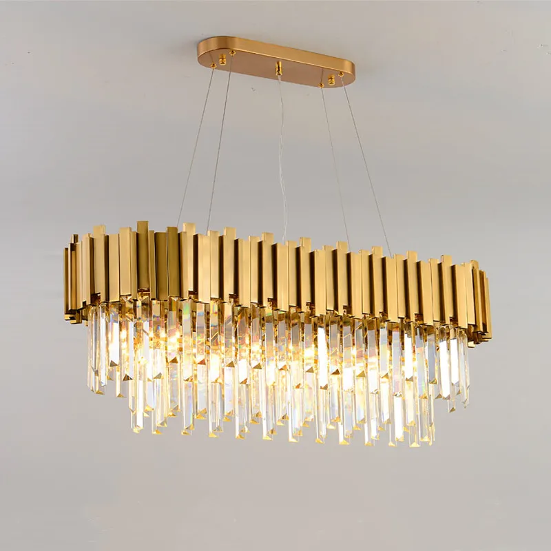 Современные хрустальные подвесные светильники K9 светодиодные из нержавеющей