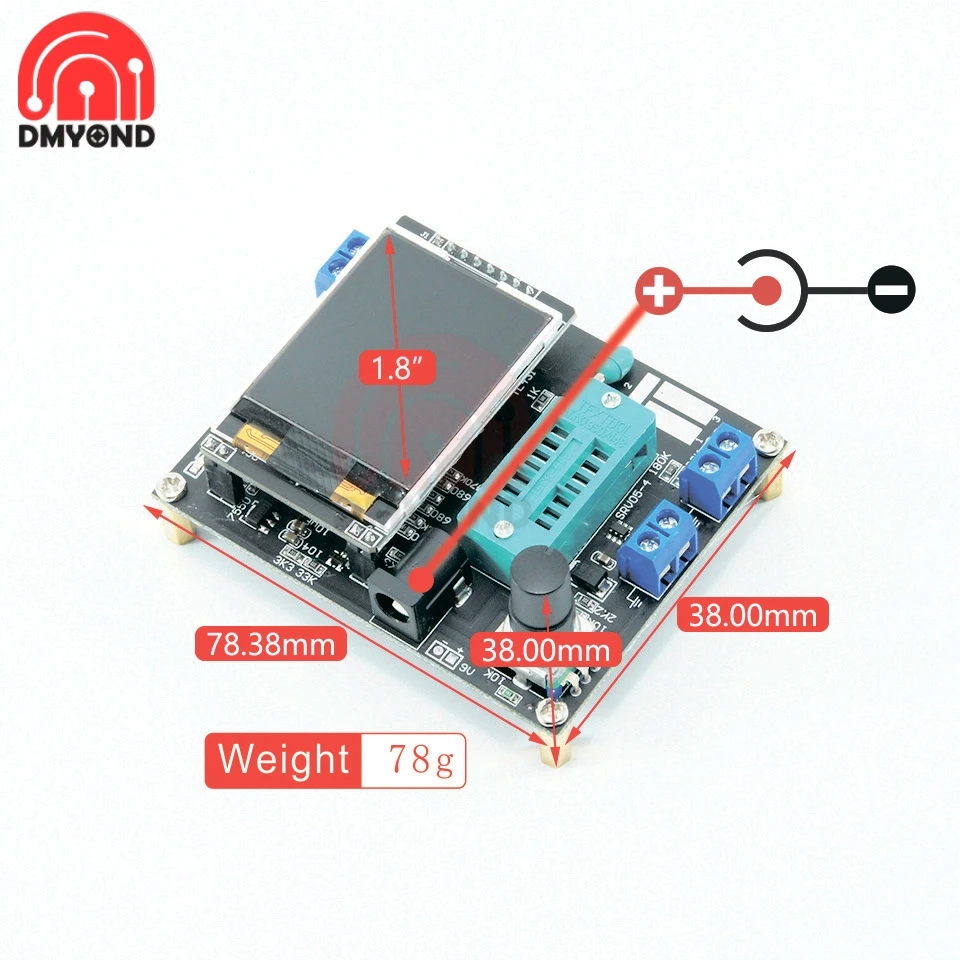 Тестер транзисторов GM328A измеритель частоты напряжения и емкости диодов LCR ШИМ