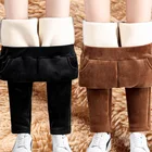 Женские вельветовые брюки, плотные теплые длинные брюки с высокой талией, повседневные свободные шаровары с плюшевой подкладкой, Осень-зима 2022