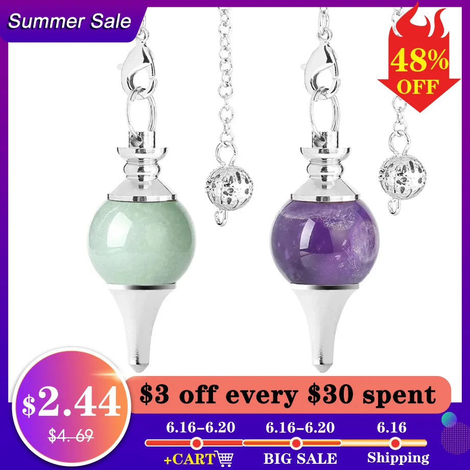 CSJA радиестезия маятник для приданого Divination Натуральный Камень Кристалл кварц