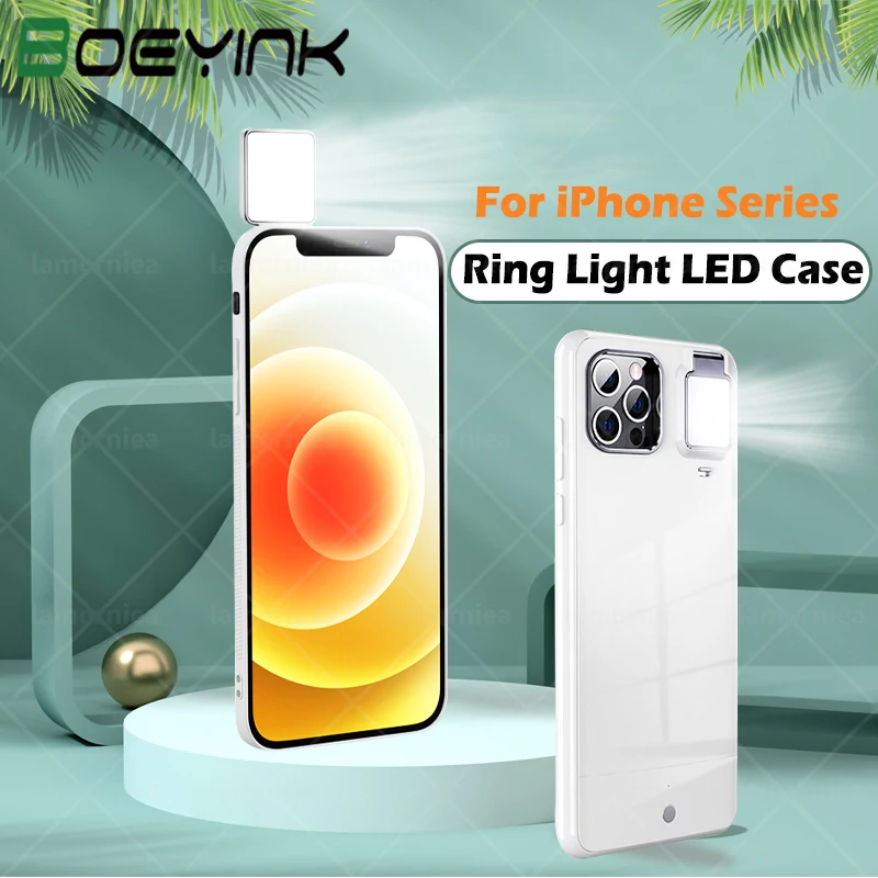 

Кольцевой светильник для iPhone 12 Pro Max, светодиодный чехол для iPhone 11 Pro Max, 6, 6S, 7, 8 Plus, X, XS, XR, крышка со вспышкой, красивые фотографии