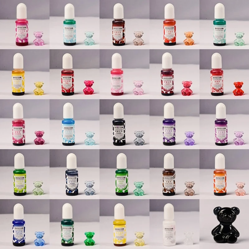 

24 Colors Crystal Epoxy Pigment UV Resin Dye DIY Jewelry Colorant Art Crafts Coloring Drying Color Mixing Liquid