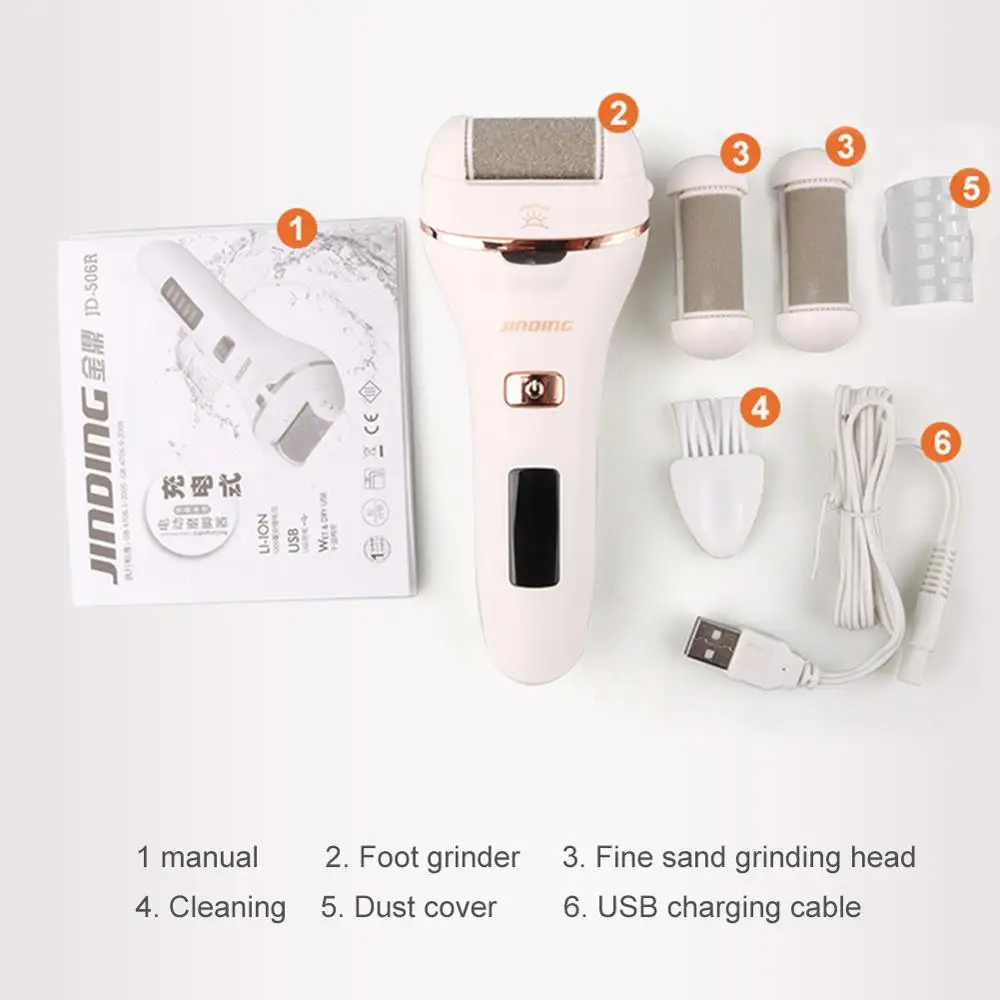 

Electric Foot File Grinder Dead Dry Skin Callus Remover Rechargeable Feet Pedicure Tool Foot Care Tools for Hard Cracked Clean