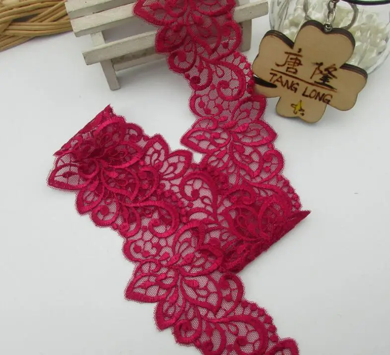 3 метра Красивая Темно-Золотая кружевная отделка с вышитыми цветами бесплатная