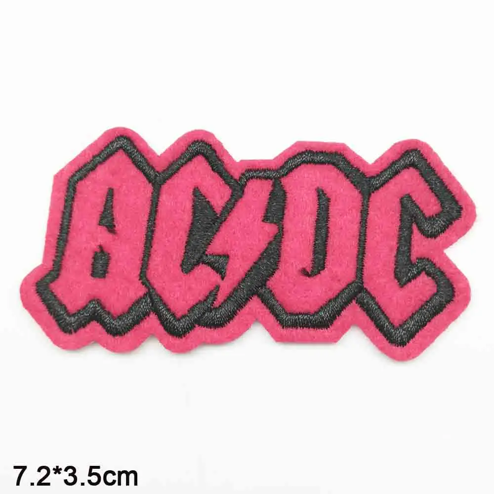 hong ACDC(xiao Guns N Roses Music Rock Out Майкл Джексон принц Линкин Парк железная вышитая одежда нашивки для одежды музыкальная группа - Цвет: hong ACDC(xiao