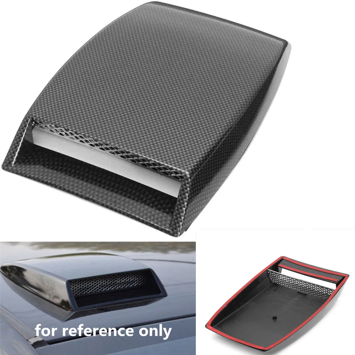 

Carbon Fiber Board Pattern Car Decorative Air Flow Intake Scoop Bonnet Vent Cover Hood