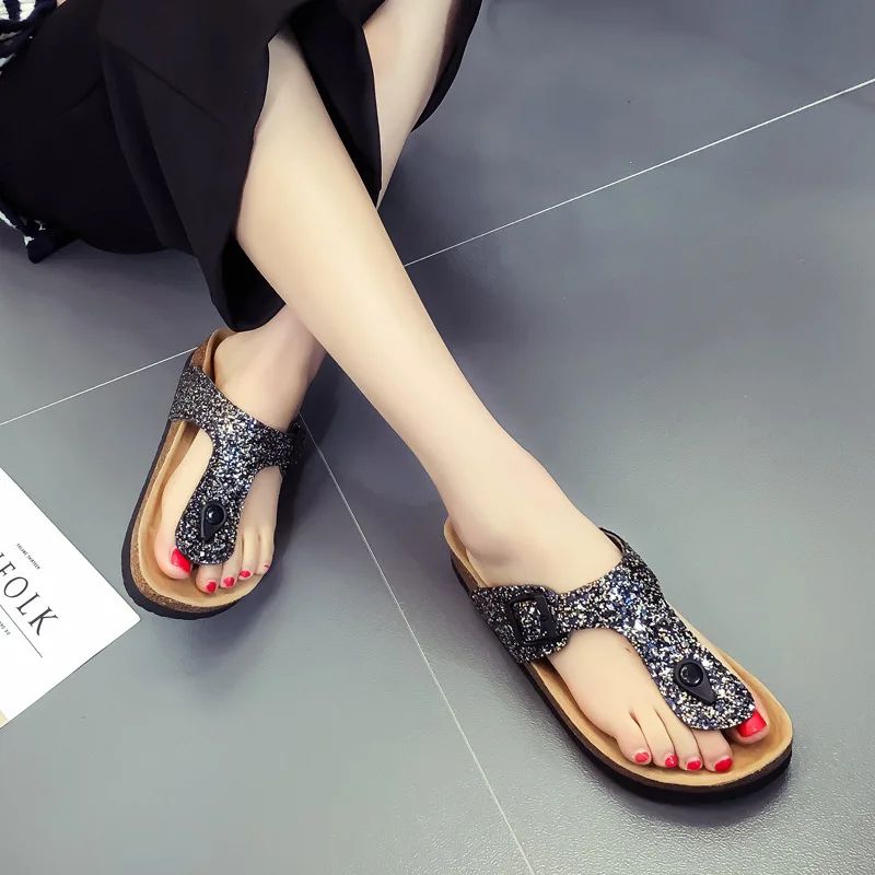 Women's Flip-flops Beach Slip Clip  Women Shoes  Slippers Women Sequins  Slippers House  Home  Slippers