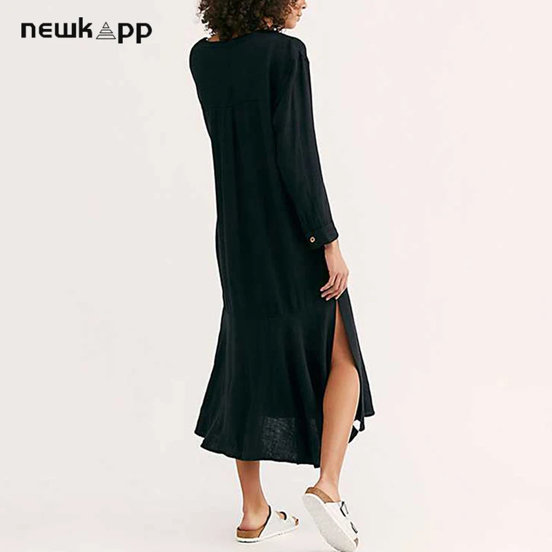 Женское длинное платье-рубашка офисное платье для работы повседневное