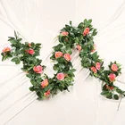 Искусственные розы 240 см, Рождественская гирлянда для свадьбы, украшение для дома и комнаты, демисезонная садовая Арка сделай сам, искусственные растения, лоза