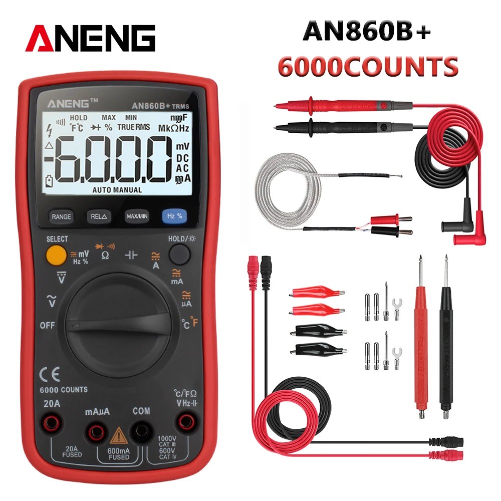 ANENG AN860B + 6000 отсчетов мультиметр цифровой тестер транзистор
