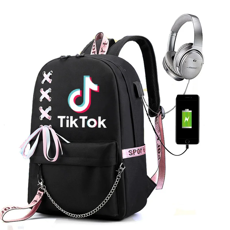 Популярный рюкзак TIK TOK с USB-портом школьные сумки дорожные для книг мальчиков и