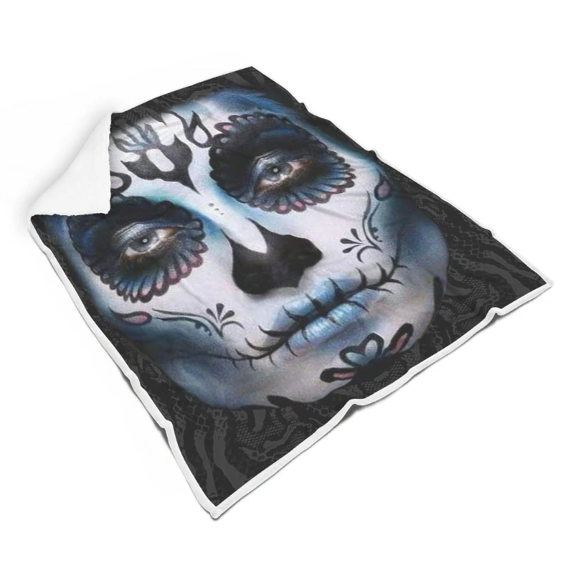 

Customized Blanket Skull Face Printed Blanket Super Soft Throw Blanket Bedspread Blanket Decorative Bed Blankets warm Sofa Cover
