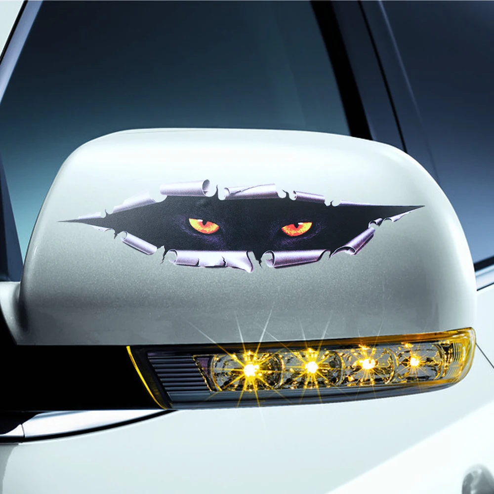 3D забавные кошачьи глаза глазурь автомобильная наклейка для Volkswagen Polo Golf Passat Lavida