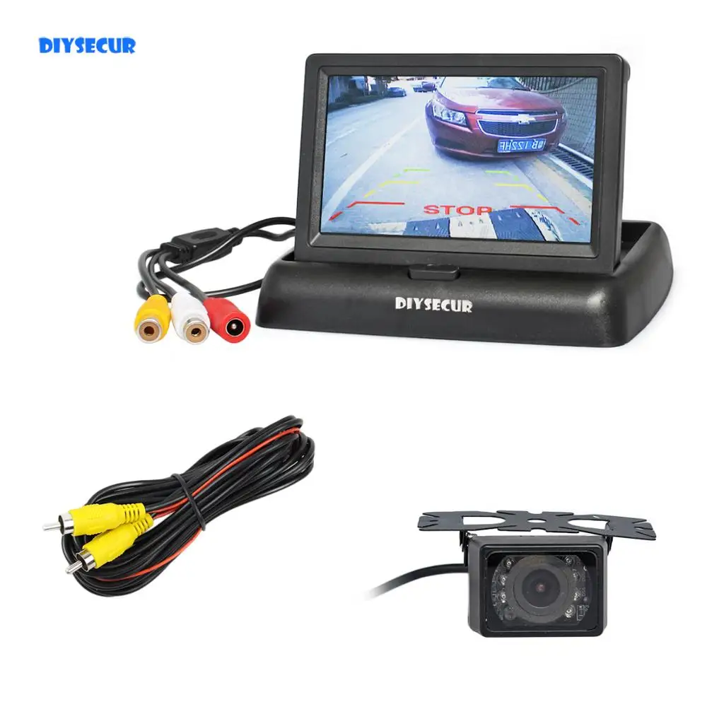 4 3 дюймовый TFT жк монитор заднего вида DIYSECUR автомобильный HD камера система помощи